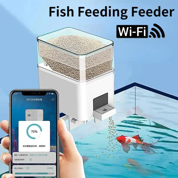 Alimentador Automático de Aquário para Peixes  - Automatic Aquarium Fish Tank Feeder Timing/Wifi Wireless - Image 6