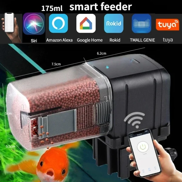 Alimentador Automático de Aquário para Peixes  - Automatic Aquarium Fish Tank Feeder Timing/Wifi Wireless - Image 9