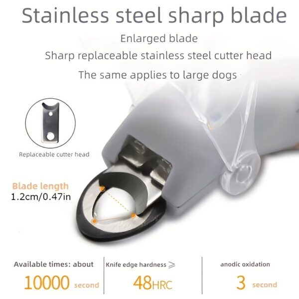 Cortador de Unhas - Pet Nail Clipper With LED Light, Dog And Cat Nail Scissor With Stainless Steel Non-slip Silicone Handle - Image 7