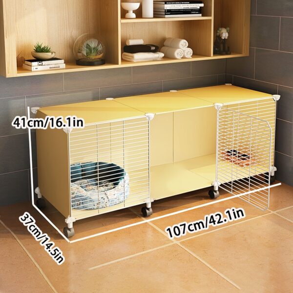 Canil Interior para Uso Doméstico - Metal Pet Cage For Small Dogs, Space-Saving Villa - Image 8