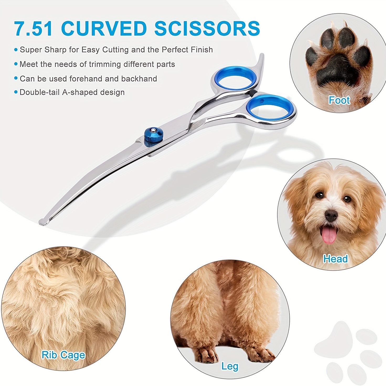 Tesoura Premium Pet Grooming Scissors Set – Safety Round Tip