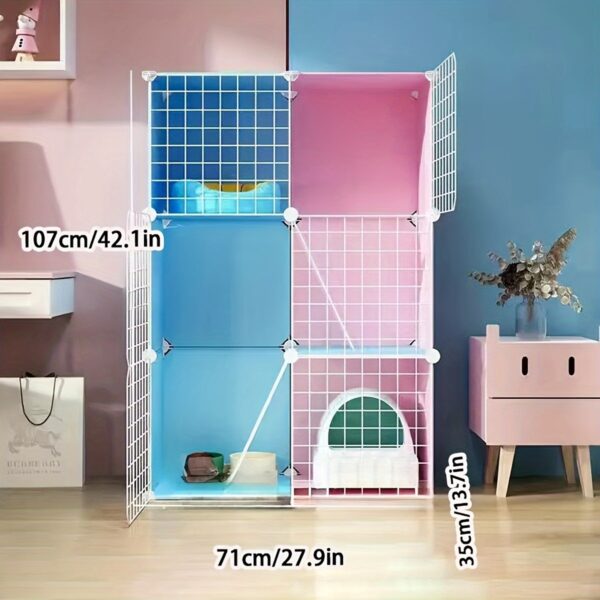 Canil Interior para Uso Doméstico - Metal Pet Cage For Small Dogs, Space-Saving Villa - Image 2
