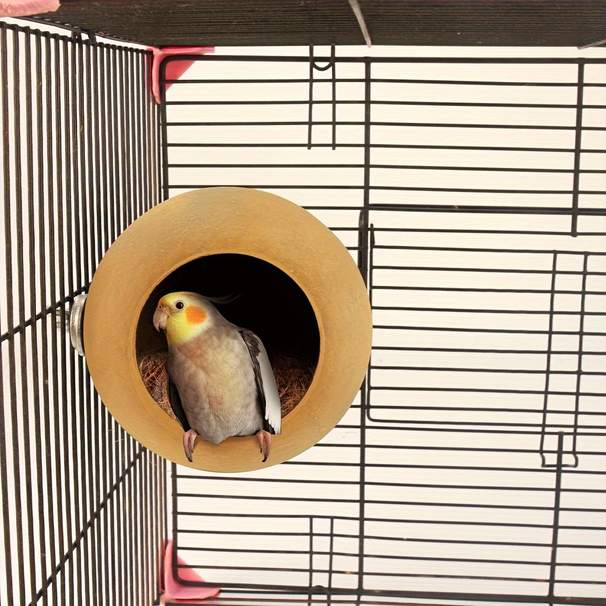 Ninho em forma de Coco para Passaros – 1pc Coconut Shape Bird Nest, Birdhouse For Parrots Small Animals Hamsters For Large Bird Cages