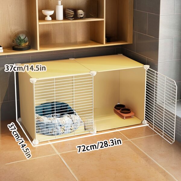 Canil Interior para Uso Doméstico - Metal Pet Cage For Small Dogs, Space-Saving Villa - Image 3
