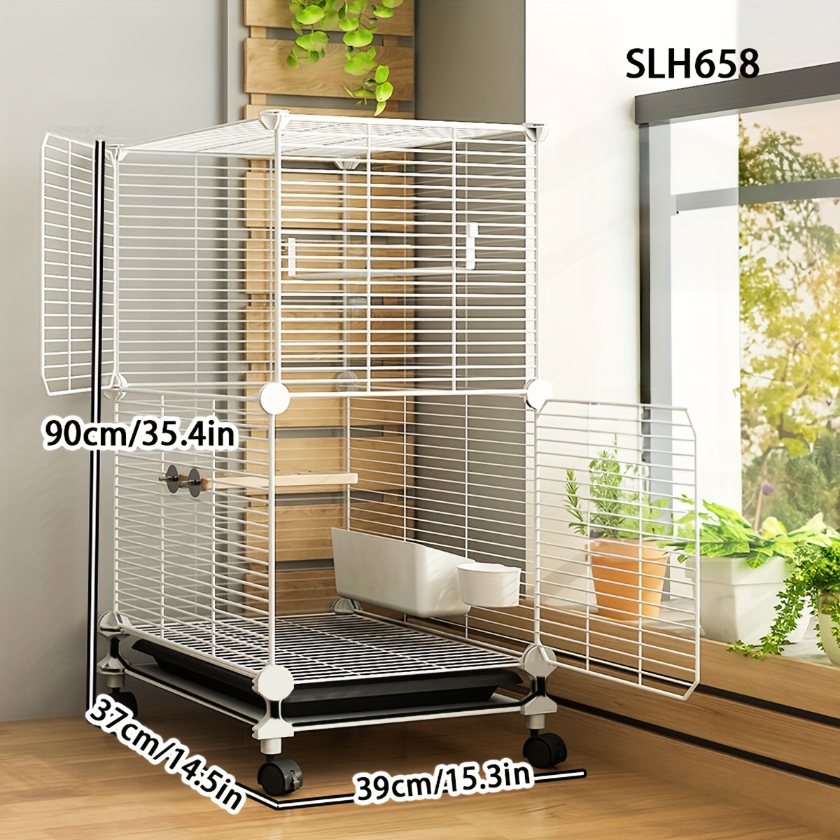 Gaiola de Metal Tamanho Grande para Papagaios e Passaros – Large Metal Birdcage Villa for Parrots, Mynas, Thrushes, Canaries, and Breeding Birds