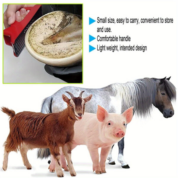 Ferramenta Compacta para Cuidados de Casco de Equinos, Suinos e Caprinos - Compact Portable Hoof Trimming File For Horses & Goats