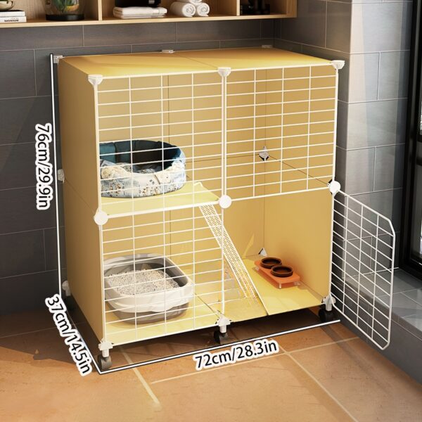 Canil Interior para Uso Doméstico - Metal Pet Cage For Small Dogs, Space-Saving Villa - Image 4
