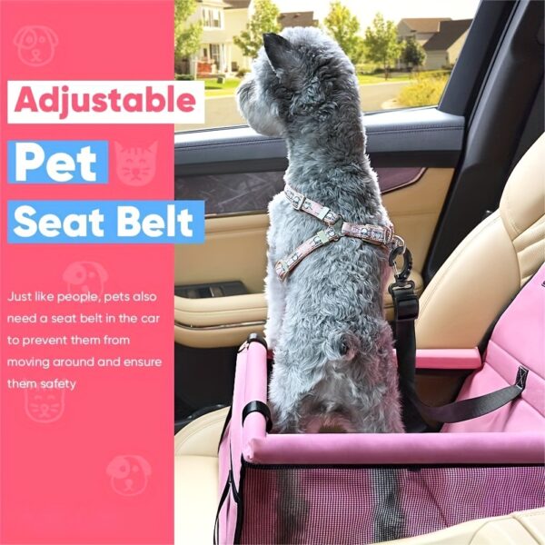Assento elevatório para cão gato portátil e respirável com cinto de segurança para cão - Image 6