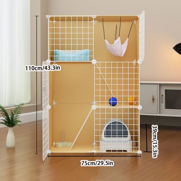 Canil Interior para Uso Doméstico - Metal Pet Cage For Small Dogs, Space-Saving Villa - Image 9