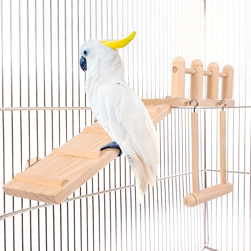 Suporte Escalavel para Passaros – Delight Your Pet Bird with This Fun Platform Swing & Climbing Ladder Set!