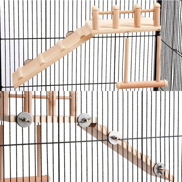 Suporte Escalavel para Passaros - Delight Your Pet Bird with This Fun Platform Swing & Climbing Ladder Set! - Image 6