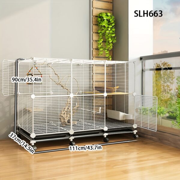 Gaiola de Metal Tamanho Grande para Papagaios e Passaros - Large Metal Birdcage Villa for Parrots, Mynas, Thrushes, Canaries, and Breeding Birds - Image 7