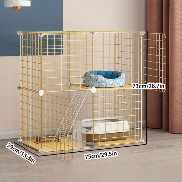 Canil Interior para Uso Doméstico - Metal Pet Cage For Small Dogs, Space-Saving Villa - Image 11