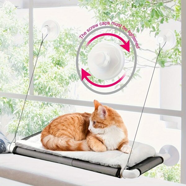 Cama Suspensa para Gatos - Cozy And Safe Cat Window Perch, Soft Mat Wall-mounted Cat Hammock Bed Window Lounge Bed With Strong Suction Cups