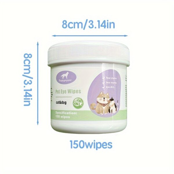 Lenços de Limpeza para Olhos - 150pcs Pet Eye Cleaning Wipes, Gentle Tear Stain Remover Wipes For Dogs And Cats - Image 2