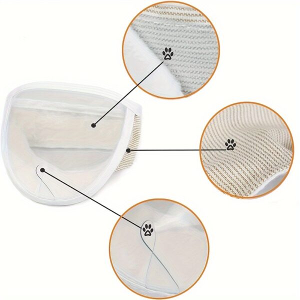 Protetor Facial Transparente para Gatos - 1pc Adjustable Cat Muzzle, Transparent Eye Shield - Image 5