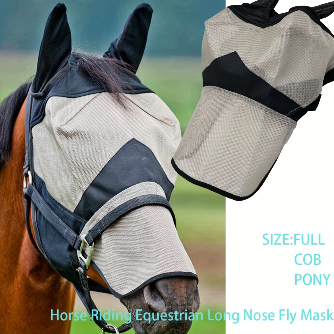 Mascara Repelente de Moscas para Cavalos – Joxar Equestrian Long Nose Fly Mask for Horses