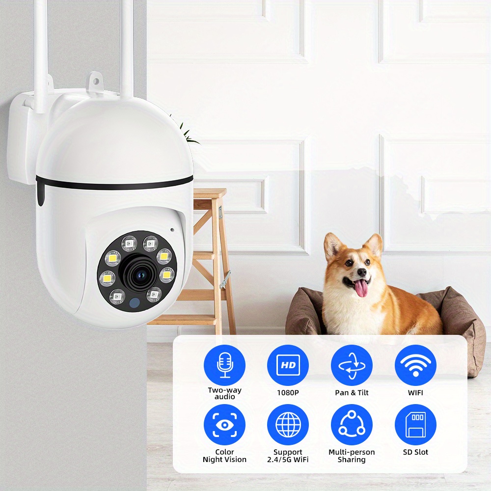 Camera de Vigilancia para Pets – 5GHz/2.4GHz Dual-Band Wi-Fi Indoor Security Camera, 2K Pet Camera