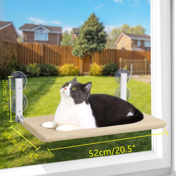 Cama de janela dobrável para gatos - Reversible Hammock Bed for Indoor Cats, Easy Assembly - Image 3