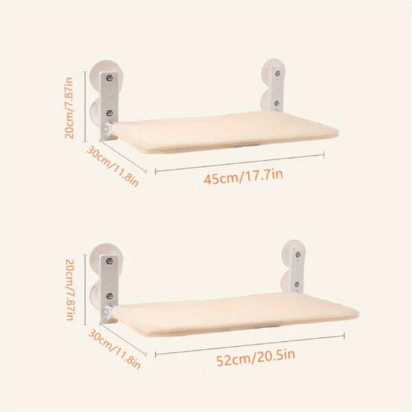 Cama de janela dobrável para gatos - Reversible Hammock Bed for Indoor Cats, Easy Assembly - Image 2