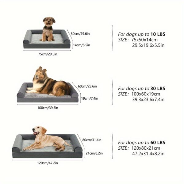 Cama ortopédica para Caes Grandes - Orthopedic Dog Beds For Large Dogs, Memory Foam Bed With Sides - Image 2