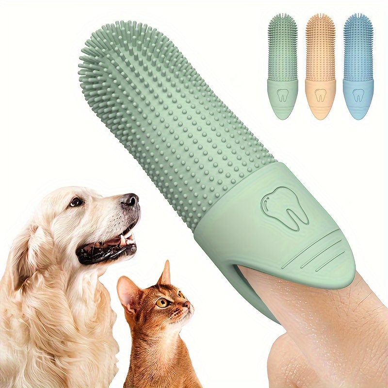 Escova de Dentes 360 graus para Pets – Dog and Cat Toothbrush, 360 Degree Cleaning Finger Toothbrush, Dental Care
