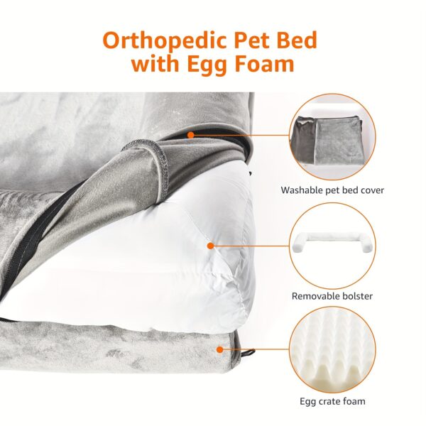 Cama ortopédica para Caes Grandes - Orthopedic Dog Beds For Large Dogs, Memory Foam Bed With Sides - Image 7
