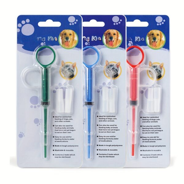 Seringa de Alimentação e Medicamentos - 1pc Random Color Pet Medicine Feeder, Pet Tablet Syringe Feeder