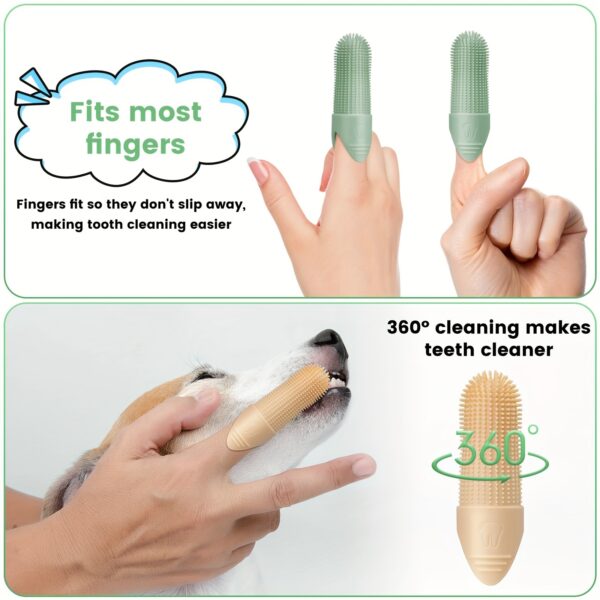 Escova de Dentes 360 graus para Pets - Dog and Cat Toothbrush, 360 Degree Cleaning Finger Toothbrush, Dental Care - Image 8