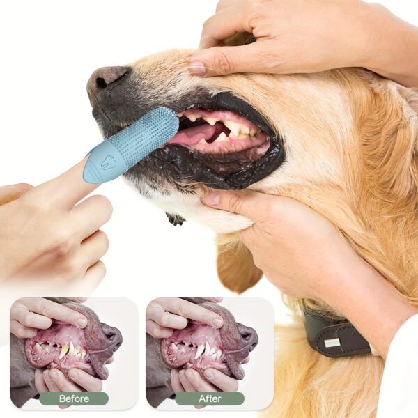 Escova de Dentes 360 graus para Pets - Dog and Cat Toothbrush, 360 Degree Cleaning Finger Toothbrush, Dental Care - Image 11