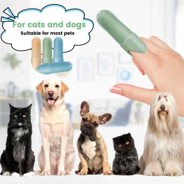 Escova de Dentes 360 graus para Pets - Dog and Cat Toothbrush, 360 Degree Cleaning Finger Toothbrush, Dental Care - Image 10
