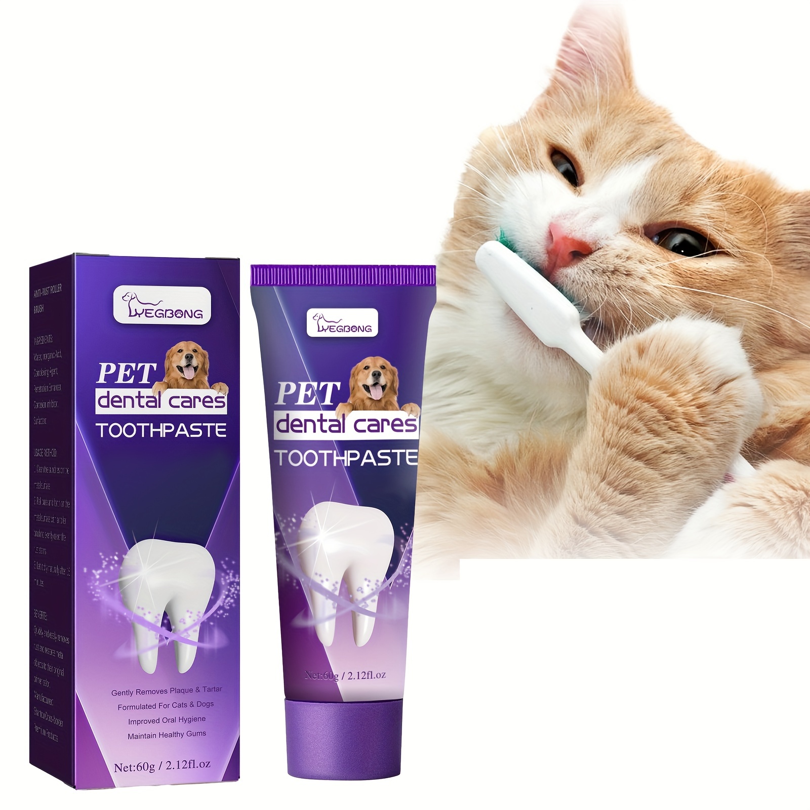 Pasta de Limpeza Dental para Pets – Pet Dog Toothpaste For Dog Cleaning Mouth Odor Tartar Tooth Stain Gum Care Toothpaste, Pet Dental Hygiene Kit